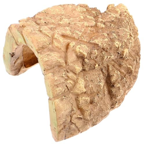 Sosoport Reptil Versteck Höhle Aus Resin Für Schildkröten Und Kleine Reptilien Basking Plattform Für Terrarium Natürliches Design Sicherer Unterschlupf Für Geckos Echsen Und