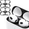 Staubschutz Sticker kompatibel mit AirPods 4（2024） Hülle, 2 Sätze Metallstaub Schutz Aufkleber, Ultraschlanke Folie, Überzug Staub schützen Drahtloser Ladekoffer (Black+Black)