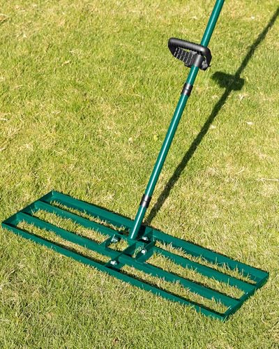 JivaJot Lawn Leveling Rake 33x10'', Yard Leveling Rake with 78'' Back-Saving Adjustable Handle, Stainless Steel Lawn Leveler Tool for Garden, Backyard, Farm, Golf Course