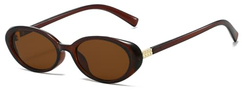LJCZKA Retro Oval Sunglasses for Women 90s Vintage Oval Sunglasses Trendy y2k Shades UV400 Protection
