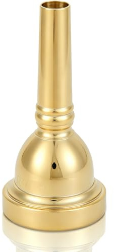 Trombone Mouthpiece, Baritone and Bass Horn Mouthpiece Brass Instrument Lightweight Musical Instruments for Beginners and Professional Players (Gold)