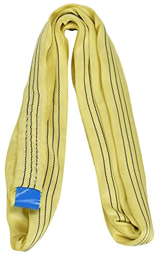 Culnflun Round Sling Lifting, 3T Webbing Hoist Strap Heavy Duty Lifting Straps 65mm Endless Design Soft Crane Strap for Ship Machinery Port Transportation Yellow (2m)