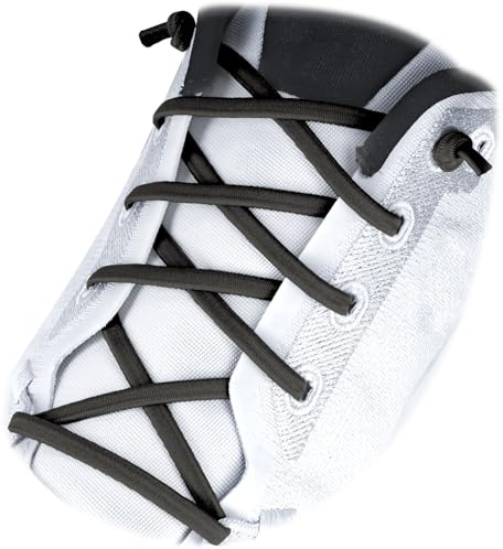 UamGlsob Lazos elásticos Planos Ultradelgados de 4 mm Sin Nudos, 120 cm de Largo, Cordones Finos para Zapatillas de Correr, Deportivas y de Entrenamiento, Black