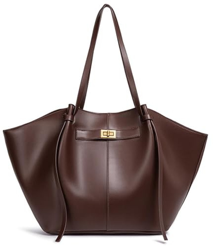 JIABAOZ Tote Bag Damen,Shopper Tasche Damen Groß,Large Shoulder Handbag Mit Abnehmbarer Schlaufe,Shopper Für College Schule Arbeit Reisen Shopping (Kaffeebraun)