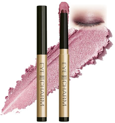 Royal Purple Shimmer Eyeshadow Stick – Creamy Waterproof Eye Crayon for Natural Rosy Glow Makeup, Smooth Blendable Texture, Long Lasting Smudge-Proof Formula for Mature Women & Sensitive Eyes