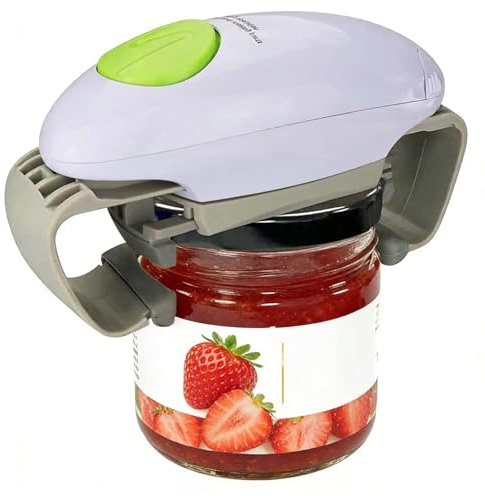 AURIVEE Apriscatole Elettrico – Apri barattoli Automatico Senza Sforzo, Perfetto per Casa, Accessorio Cucina per Tutti, Alimentato a Batteria (Bianco)