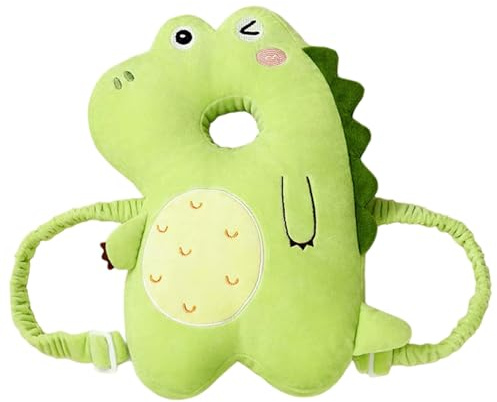Mochila para bebé, almohada de protección para la cabeza, bonito Protector de cabeza de dinosaurio para caminar, transpirable, ajustable para niños y niñas