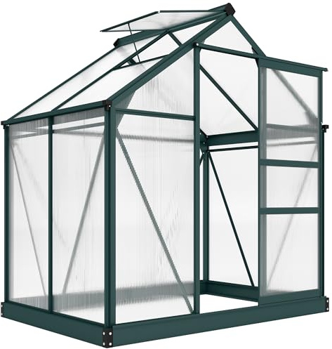 Outsunny Serra da Giardino in Policarbonato 190x132x201cm con Base