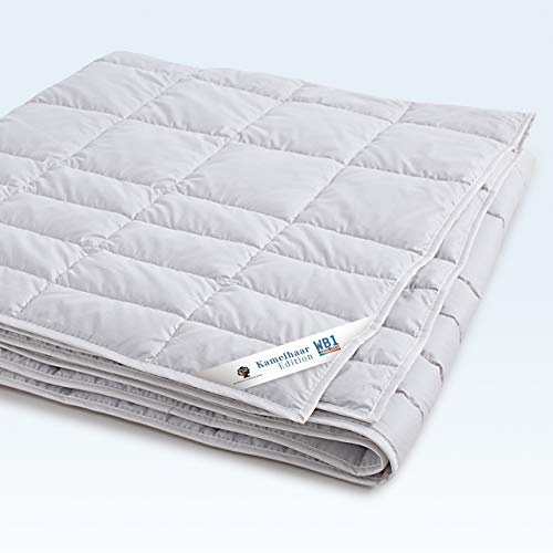 Dormabell, trapunta estiva estiva in fibra di cammello edizione WB1, traspirante e leggera, con 100% pelo di cammello che regola la temperatura, lunghezza comfort circa 140/220 cm.