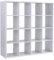 Home Source Chunky Storage Cube Bookcase Wooden Display Unit, White, 16 Shelf