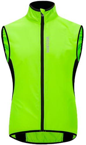WOSAWE Fahrradweste Herren Damen Reflektierend Atmungsaktiv Laufweste ärmellos Windweste Jacke (Neues Grün XL)