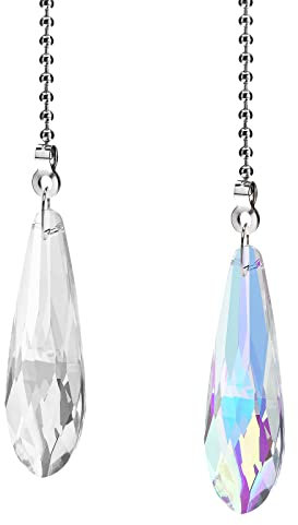 VGOL 2PCS Light Pull Cord Water Drop Pendant Light Switch Pull Chain Light Extension Cord for Bathroom Ceiling Lamps Ceiling Fans Pull-Wire Table Lamps