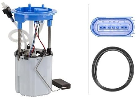 HELLA 8TF 358 146-811 Kraftstoffpumpe - Benzinpumpe - elektrisch - 5-polig - mit Dichtung/mit Tankgeber - u.a. für Skoda Yeti (5L)
