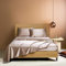 Spannbettlaken Satin 180x200cm Boxspringbett Gold Taupe Seide Glänzend Muster Glatt Bettlaken Seiden Spannbetttuch 180 x 200cm Uni Blaue Spannbetttücher für Topper Matratze bis 25 cm