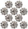 GORGECRAFT 10 botones de Vástago de Diamantes de Imitación de Aleación de Plata con Forma de Flor de Cristal Botones Redondos Decorativos de Metal para Manualidades Costura Chales Vestidos Bolsas