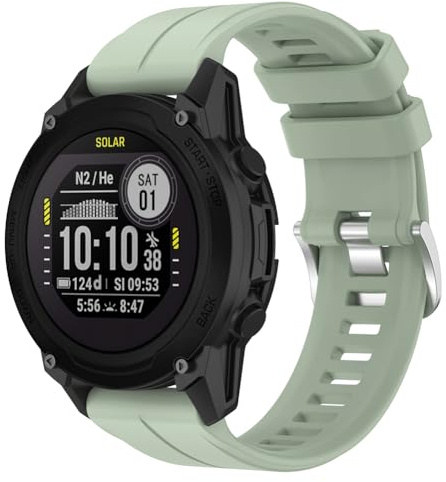 Tyogeephy remmar för Garmin Descent G1 solletel/Descent G1 solar/Descent G1 rem, justerbart mjukt silikon sportband ersättningsband för kvinnor män, 22mm