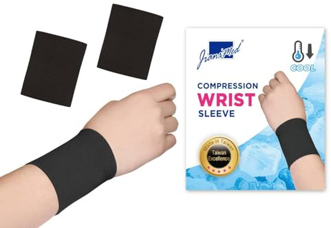 JianiMed WinCool® Compression Wrist Sleeve–Lightweight, Cooling Yarn, Moisture-Wicking, Wrist Support, Pain Relief, Daily Use, Taiwan Excellence L/XL