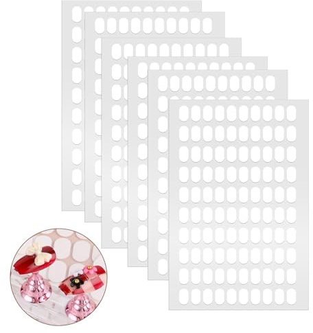 600 Pcs False Tip Double Sided Adhesive Tapes Double Sided Tapes for Nail Art Holder Nail Art Display Tapes Pre-Cut Nail Display Strips for Nail Art Holder Nail Display Book