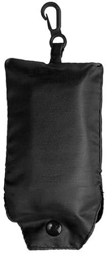 GIDUTEX Einkaufstasche faltbar Verwandelbar in Mini-Taschen-Format inkl. Karabinerhaken (Schwarz)