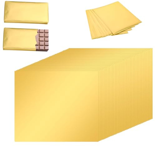 GUTERTOP 140g Gold Folie 20 x 20 cm, Goldfolie zum Basteln, Blattgold für DIY Dekoration und Aufbewahrung Von Handgefertigte