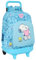 Snoopy Love Großer Rucksack mit Rädern, kompakt, abnehmbar, ideal für Kinder verschiedener Altersgruppen, bequem und vielseitig, Qualität und Widerstandsfähigkeit, 33 x 22 x 45 cm, hellblau, M, Lässig