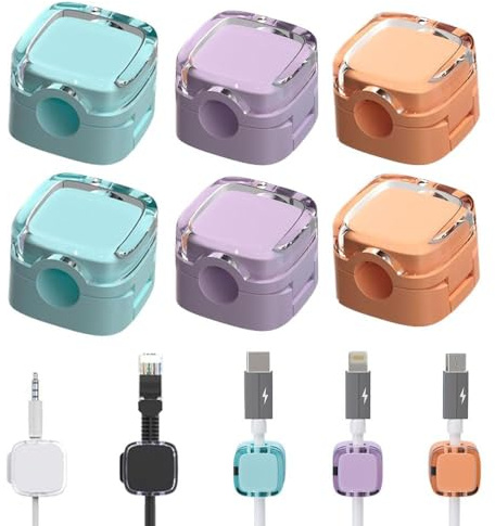 6 Stück Kabelhalter Selbstklebend, 2026 Magnetische Kabel Clips, Neue Ladekabel Magnetische Kabel Organizer Lagerung Halter, Kabel Organizer Selbstklebend für Schreibtisch (Kombinierte Installation)