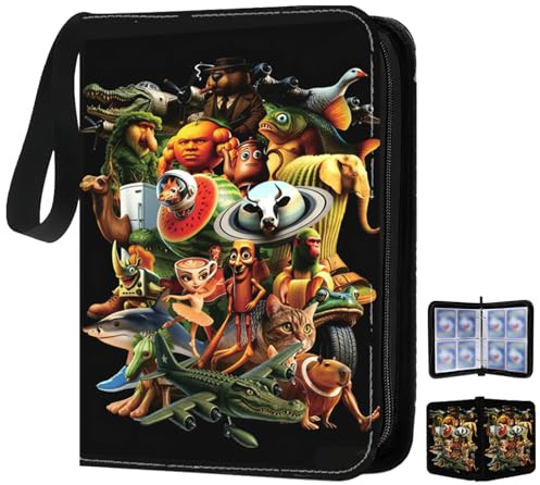 Brainrot - Carpeta de 4 bolsillos, 50 páginas, 400 bolsillos, portátil, impermeable, de poliuretano, con cremallera, para niños y adultos, regalo de cumpleaños para coleccionistas