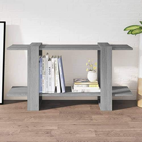 Mimdixy Scaffale per scale, libreria, scaffalatura, grigio, 100 x 30 x 51 cm, materiale in legno, per soggiorno, camera da letto, studio, cucina