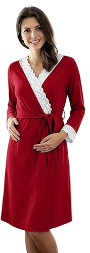 Générique Chemises de Nuit Maternité Femme Robe Allaitement Maternité Allaitement Boutons Ouverts Manches Courtes Nuisette Grossesse Pyjama Hopital Enceinte Été Casual Vêtements pour Maison