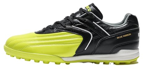 KELME Men's Turf Soccer Cleats - Football Boots Outdoor/Indoor Unisex Adult Sizes - Pro Calfskin Leather Soccer Shoes - TF, Black/Green, 10 UK