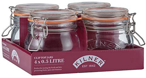Kilner Clip Top Round Jar 500ml Set of 4