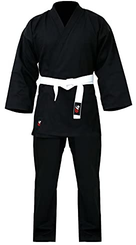 G4 Karate Suit GI Aikido Training Adult Student Uniform Set Free Belt Black 2/150cm