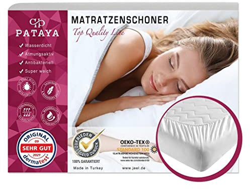 PATAYA Matratzenschoner 90x190 Fitted - wasserdichte Matratzenauflage - sowie eine inkontinenzauflage für Baby/Kinder, Matratzenschutz (Fitted 90x190 cm)