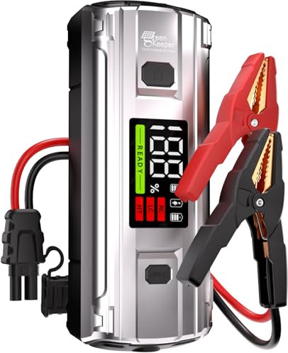 Booster Auto Starthilfe Powerbank 3000A: Starthilfegerät 12V für 8,0L Benzin & Diesel Motor, Jump Starter mit intelligenten Starthilfekabeln & integriertem Sicherheitssystem, PD65W Schnellladung & LED
