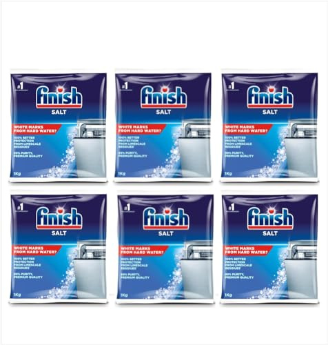 Finish Dishwasher Salt Box, 6kg, Prevents Limescale Build Up, Effective against Hard Water (6 x 1kg)