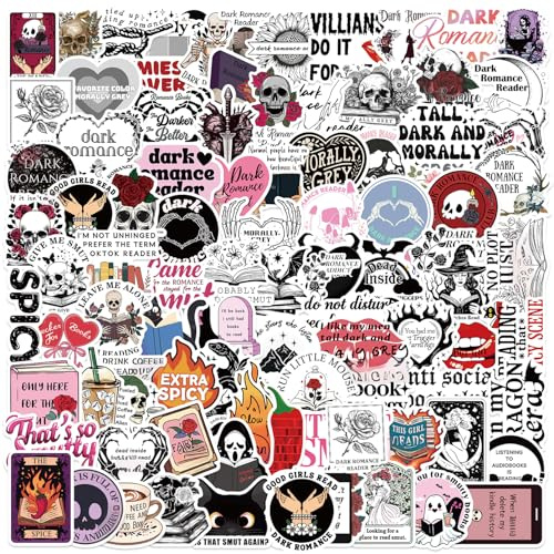 100PCS Dark Romance Book Stickers for Kindle Accessories | Waterproof Bookish Reader Gift | Reusable Aesthetic Vinyl Decals for Laptop, Phone, Water Bottle (No Explicit Content)