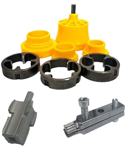 Taraud de tuyau en PVC - Kit de tarauds avec filière - Taraud - Outils de mâchoire - Outils à main pour installations sanitaires intérieures et extérieures - Avec support de tuyau réglable