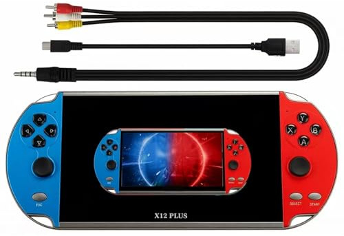 Console Da Gioco Portatili, Console Da Gioco Vintage X12 Plus HD Supportano MP3 MP4 E Uscite TV,Regali Di Compleanno / Festa Per Ragazzi E Ragazze,Regali Di Natale Per Adolescenti E Adulti-7 inches