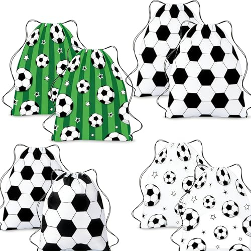 Shibida Bolsas Regalo Chuches Fútbol, 15PCS Bolsitas Cumpleaños Mochila Fútbol Bolsas con Cordón para Fiesta party Fiestas Bolsas Con Cordón Niños