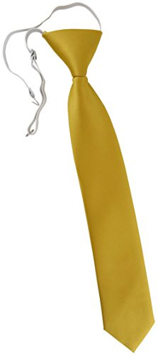 TigerTie cravate pour les enfants en doré unicolor - cravate pré-liée élastiquée