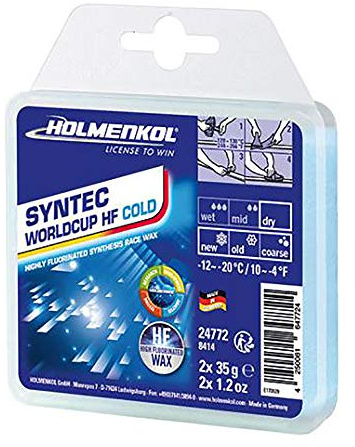 Holmenkol Syntec WorldCup HF Cold - Cera de esquí Unisex para Adultos, 2 x 35 Gramos
