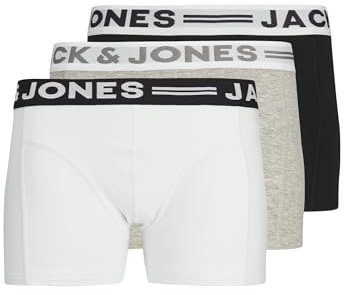 JACK & JONES Junior Jungen Sense Trunks 3-Pack Noos Jr Shorts, Grau, 164 EU