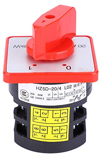 Commutatore selettore a camma rotante Universale 20A HZ5D-20/4L02 380V, 2 Posizioni Interruttore selettore universale rotativo, 6 Terminali