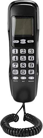 KX-T888CID Corded Telephone with Caller ID Display, Home Office Landline Telephone with LCD Screen, Support FSK and DTMF Dual System (Equipped with Telephone Line)(Black)