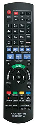 VINABTY N2QAYB001046 N2QAYB000759 Télécommande de Remplacement Compatible pour enregistreur Blu-Ray Panasonic DMR-BCT750 DMR-BWT750 DMR-BWT735 DMR-BCT950 DMR-BWT720 DMR-BST750 DMR-BCT850 DMR-BST820