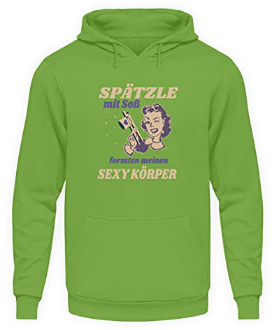 Spätzle avec sauce – Proverbes souabes – Cadeaux – Sweat à capuche unisexe, vert lime, S