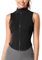FEOYA Sportweste mit Durchgehendem Reißverschluss für Damen Activewear Ärmellose Oberteile Yoga-Workout Laufshirts Fitness-Tops Slim Fit Athletisches Tank-Top Jogging-T-Shirt Schwarz S