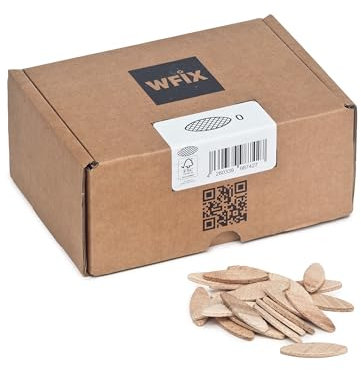 WFix Tasselli Piatti Misura 0 | 250 in Faggio Massiccio | Compatibile Con Fresa e Fresatrice Lamellare | Per Legno Come Lamello