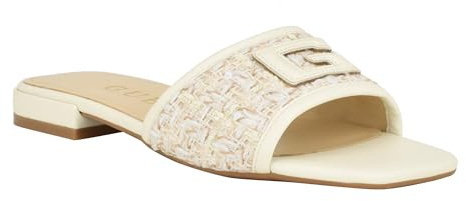 GUESS Tampa platt sandal för kvinnor, Elfenben, 39.5 EU