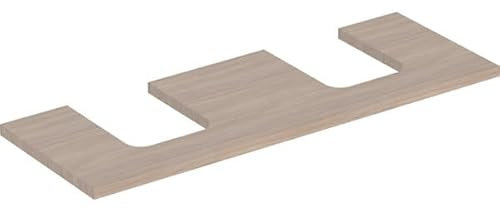 Geberit One Plaque de lavabo, découpe Double, pour lavabo à Poser en Forme de Coupe, 135x3x47cm, 505.276.00.1; Coloris: Chêne/mélamine Structure Bois